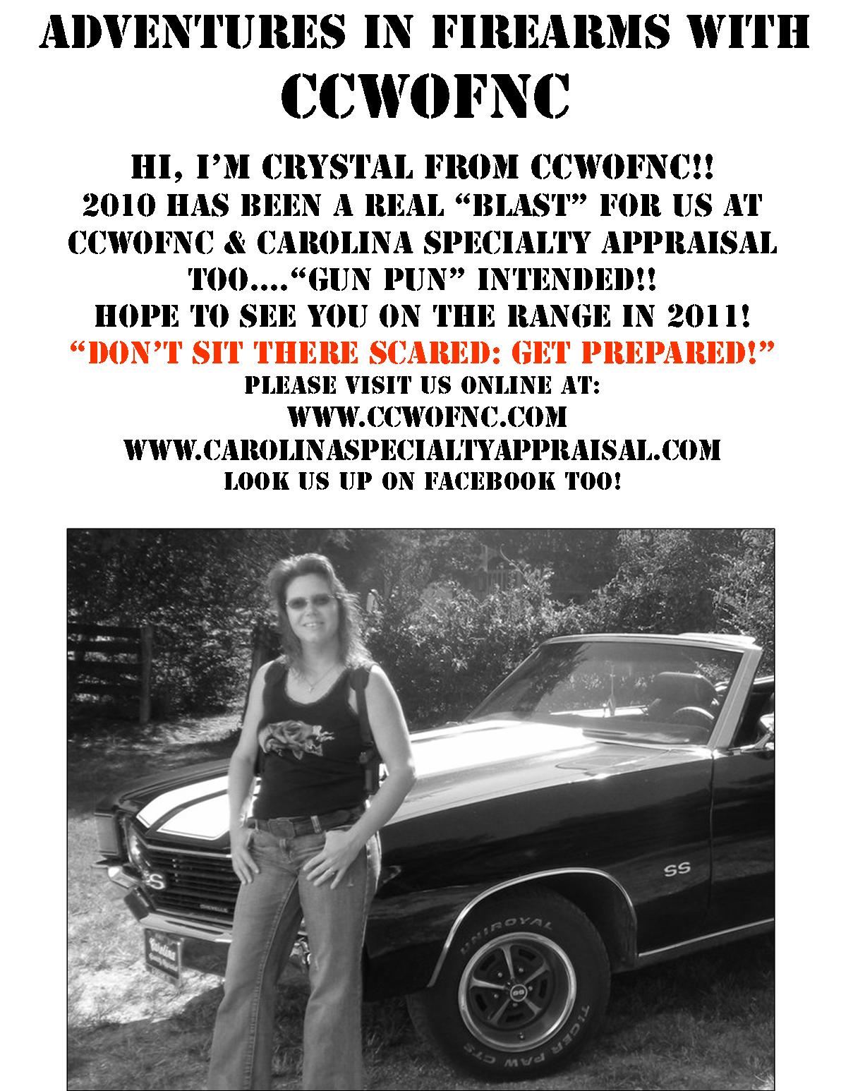Crystal Mann of CCWOFNC...God Bless the USA!