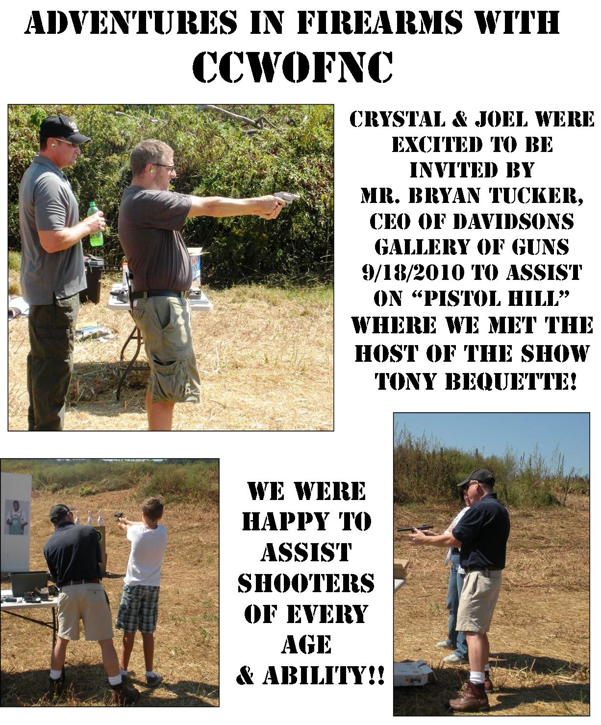 CCWOFNC Assist on Davidsons Pistol Hill September 2010!