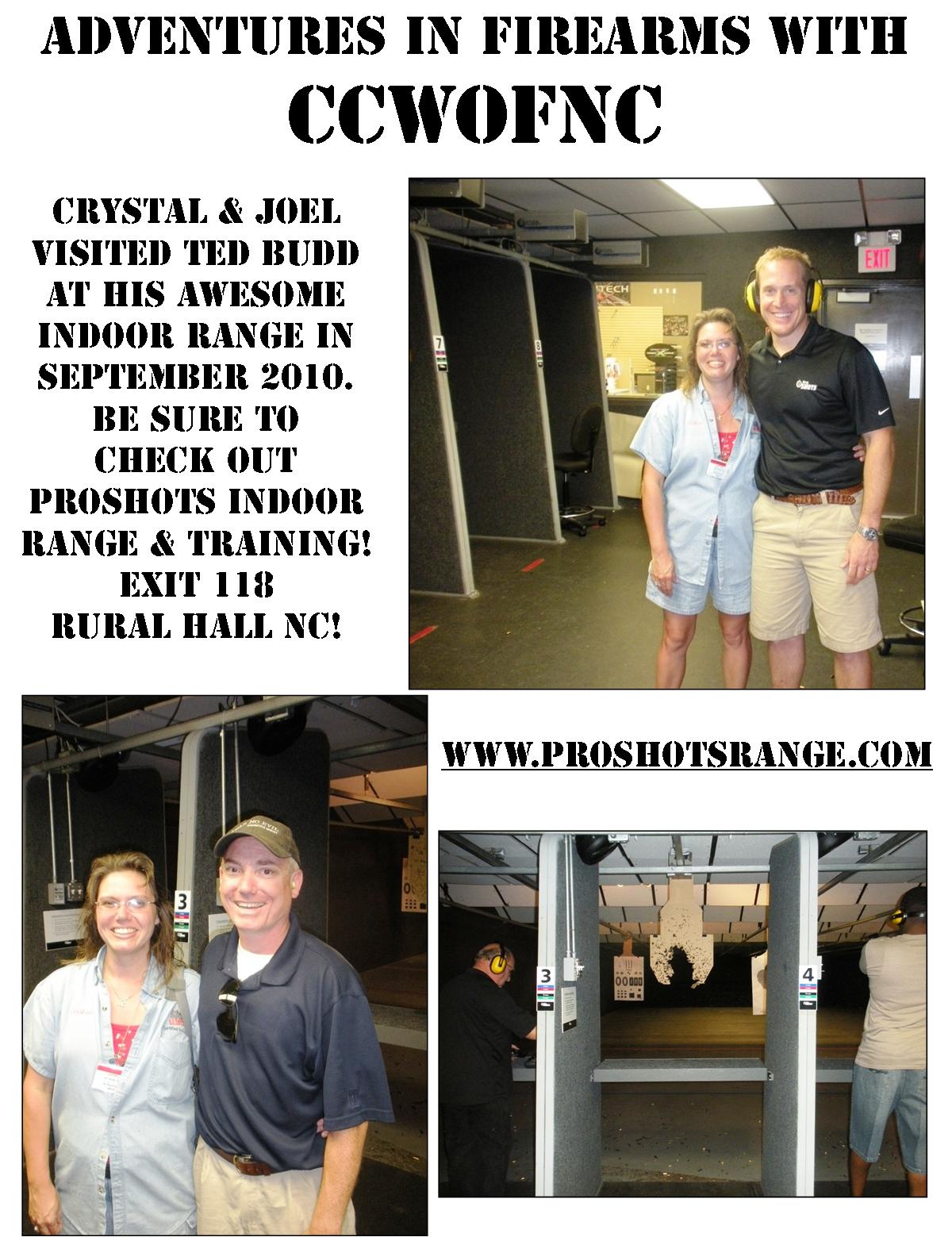 CCWOFNC Visits ProShots Indoor Range & training, Rural Hall NC September 2010